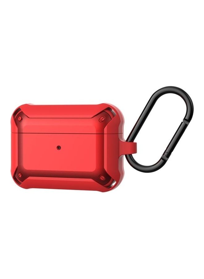 بي جي إم علبة حماية واقية بتصميم بامبل بي أرمور مضادة للصدمات من السيليكون لسماعات آير بودز برو أحمر