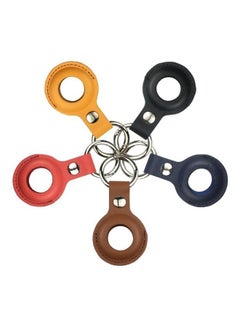 BGM Shockproof Anti-Scratch Leather Protective Case Cover Key Chain with Hang Loop for Apple AirTag Red  - Image 5