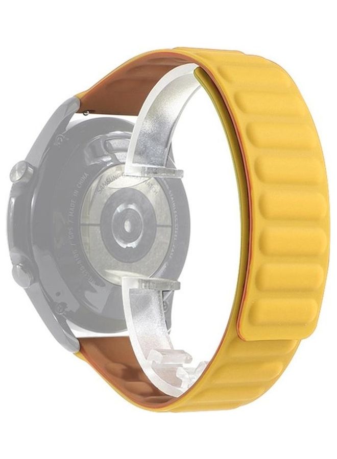 BGM Silicone Magnetic Replacement Strap Watchband For Huawei Watch 3 / 3 Pro Yellow - Image 1