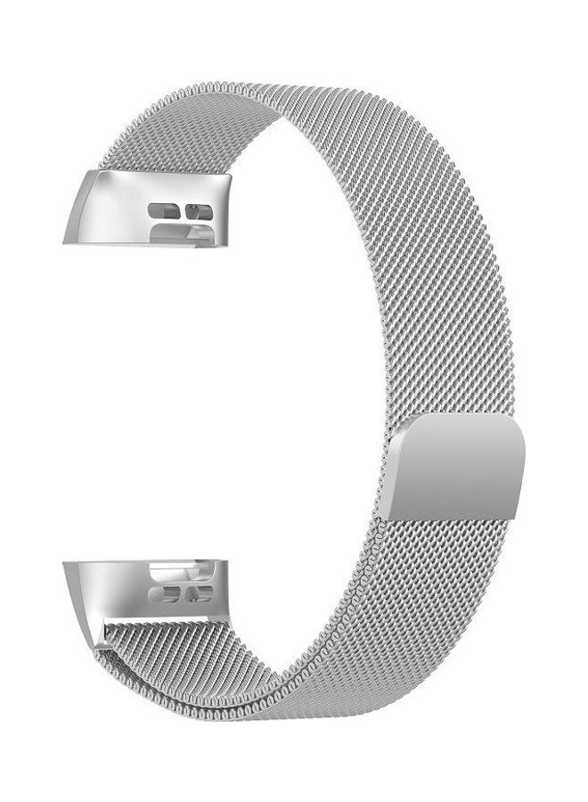 BGM Magnet Wrist Strap For Fibit Charge 3 Silver - Image 2