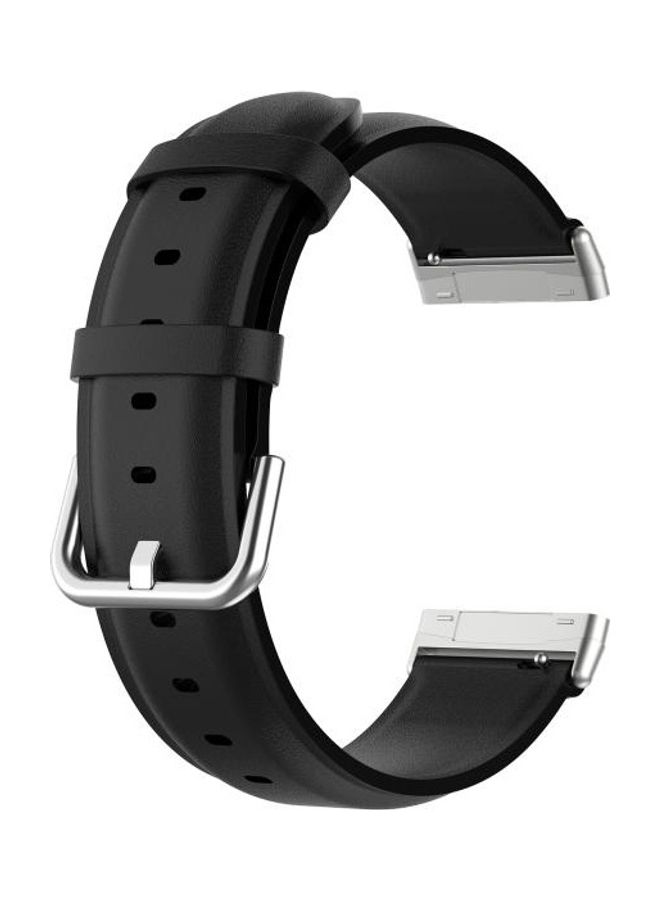 BGM Round Tail Leather Strap For Fitbit Versa 3/Fitbit Sense Black - Image 4