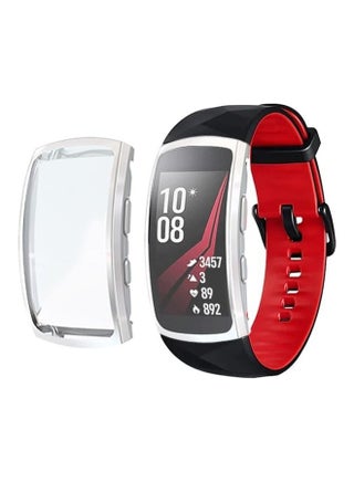 For Samsung Gear Fit 2 Pro Full Coverage Plating TPU Watch Case Silver - v1631122655/N50664113A_1