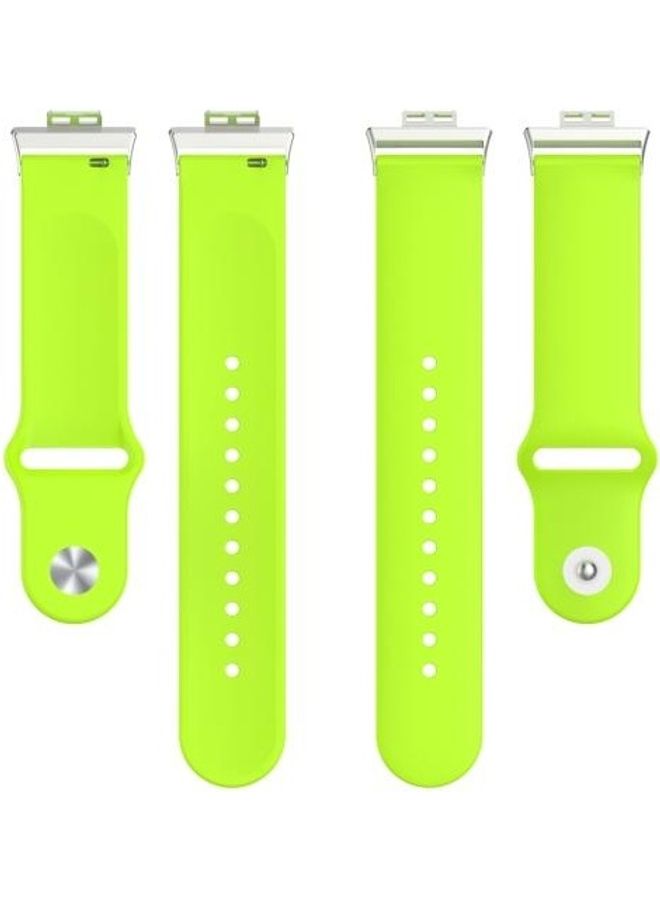 BGM Style Silicone Solid Color Replacement Strap Watchband For Huawei Watch Fit 18mm Back Buckle Green  - Image 3