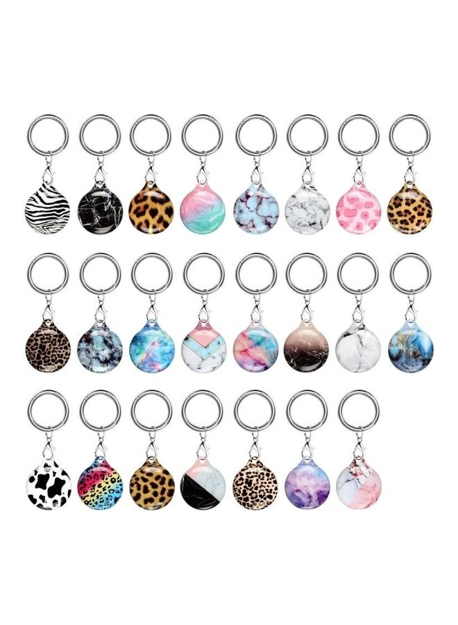 BGM - TPU Marble Pattern Shockproof Protective Cover Case with Keychain Hook Loop For Apple AirTag Multicolour - Image 1