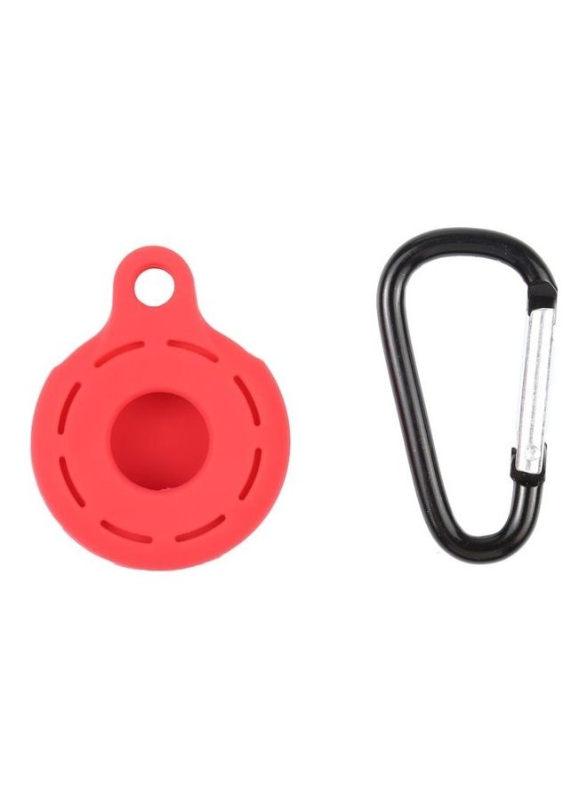 BGM - Silica Gel Hollow Out Anti-Scratch Shockproof Protective Cover Soft Case with Keychain Ring Loop for Apple AirTag Red - Image 1