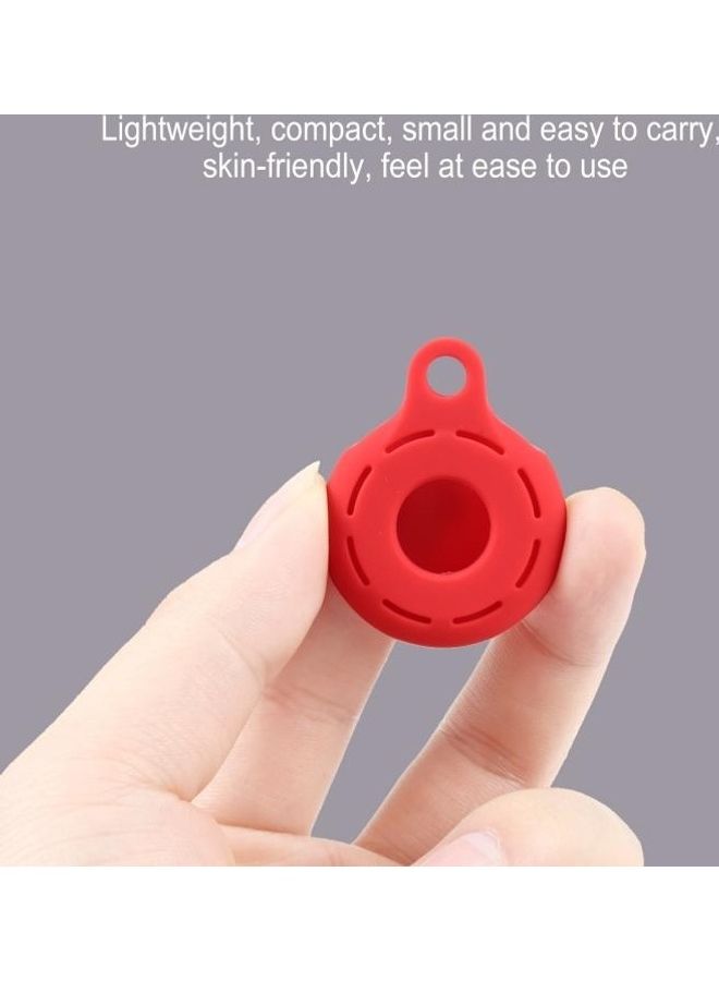 BGM - Silica Gel Hollow Out Anti-Scratch Shockproof Protective Cover Soft Case with Keychain Ring Loop for Apple AirTag Red - Image 1