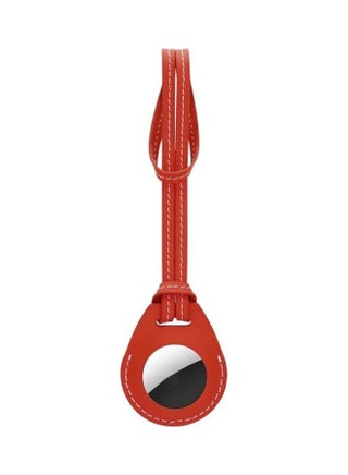 Shockproof Anti-Scratch Leather Protective Case Cover with Hang Loop for Apple AirTag Red - v1631123466/N50686340A_1