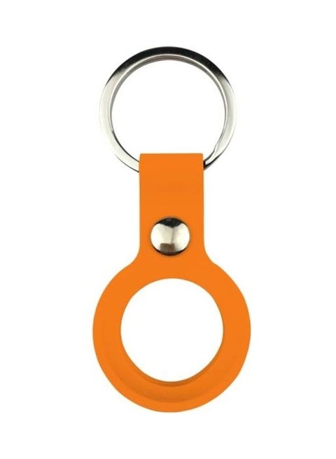 Liquid Silicone Shockproof Protective Case Cover with Keychain Ring For Apple AirTag Orange