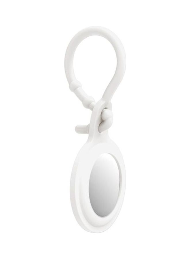 BGM - TPU Anti-Scratch Shockproof Protective Cover Soft Case with Keychain Ring Loop for Apple AirTag White - Image 1