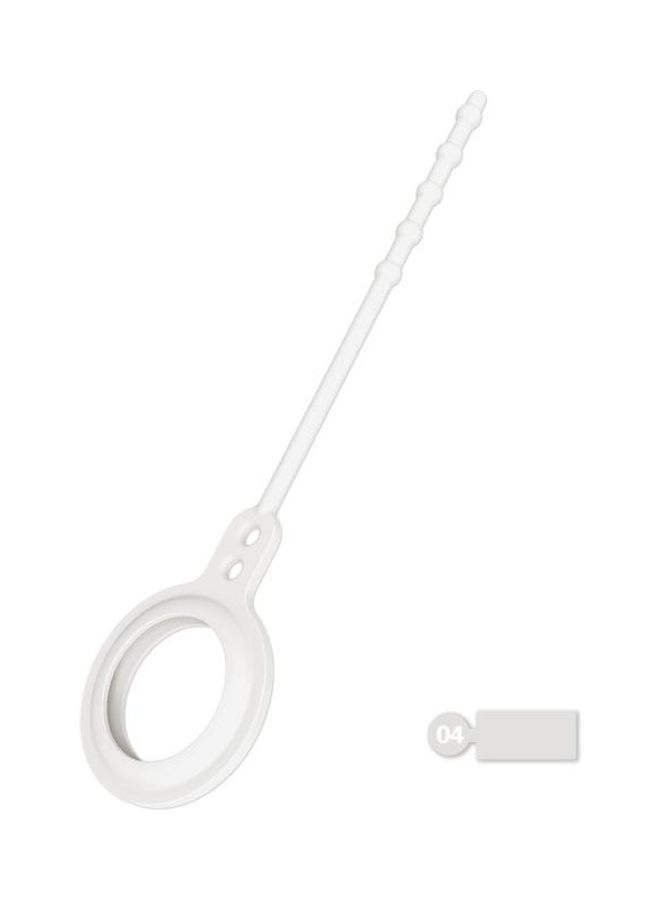 BGM - TPU Anti-Scratch Shockproof Protective Cover Soft Case with Keychain Ring Loop for Apple AirTag White - Image 1