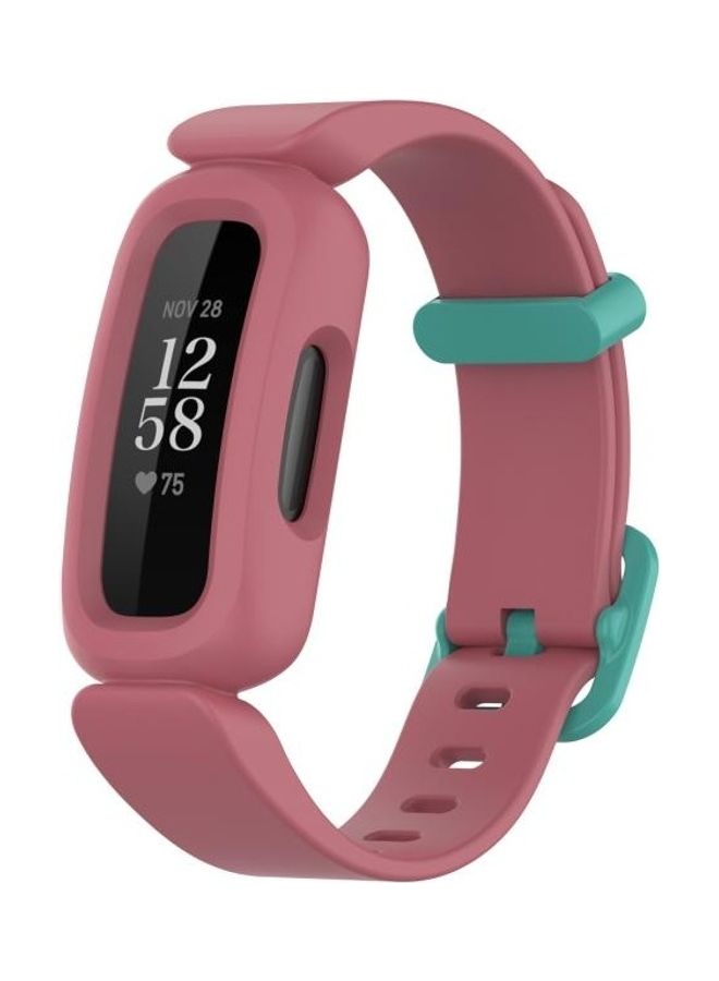 BGM For Fitbit Ace 3 Silicone Integrated Replacement Strap Watchband Watermelon Red/Green Buckle - Image 2