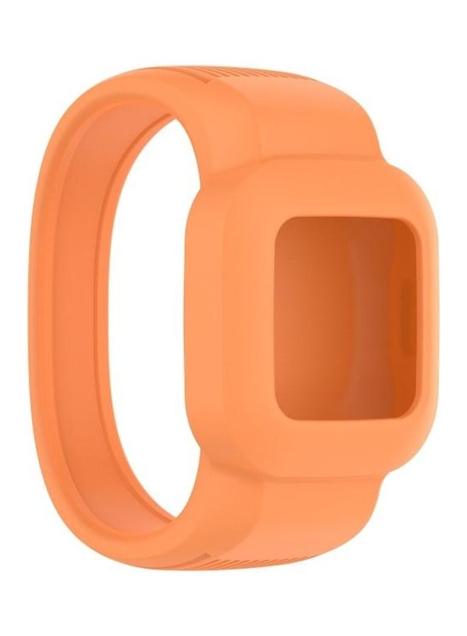 BGM No Buckle Silicone Pure Colour Replacement Watchband For Garmin Vivofit JR3 Large Orange - Image 1