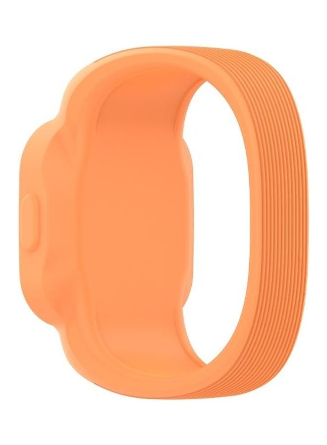BGM No Buckle Silicone Pure Colour Replacement Watchband For Garmin Vivofit JR3 Large Orange - Image 2