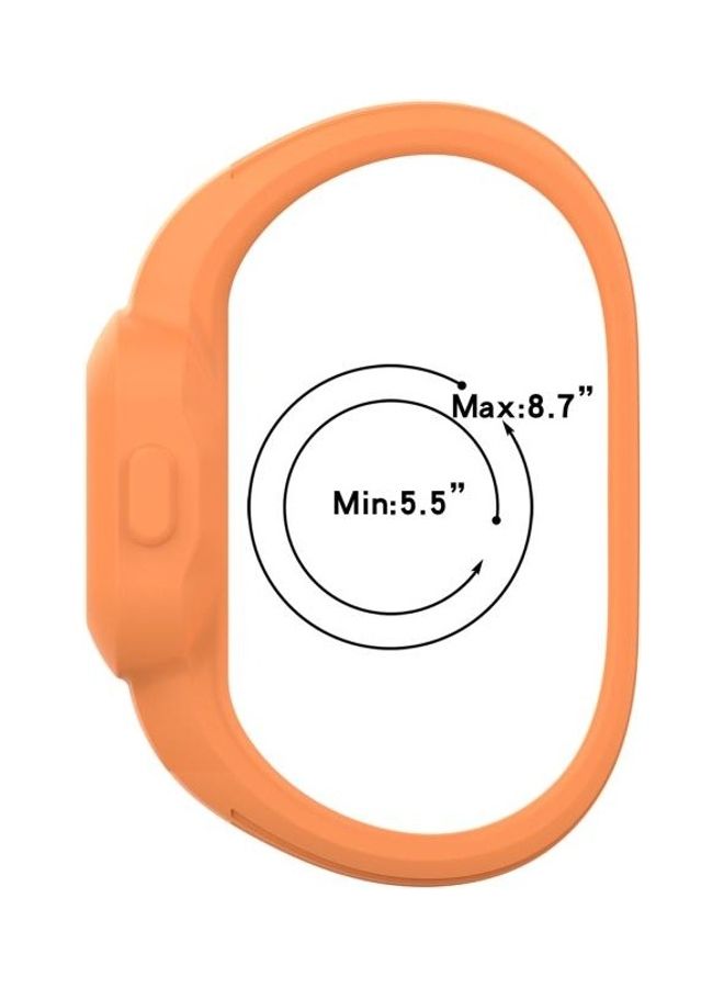 BGM No Buckle Silicone Pure Colour Replacement Watchband For Garmin Vivofit JR3 Large Orange - Image 5