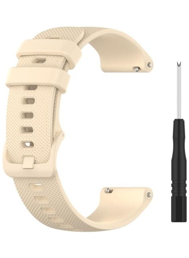 BGM Quick Release Grid Texture Replacement Band With Utility Knife For Garmin Forerunner 745 Beige - Image 1