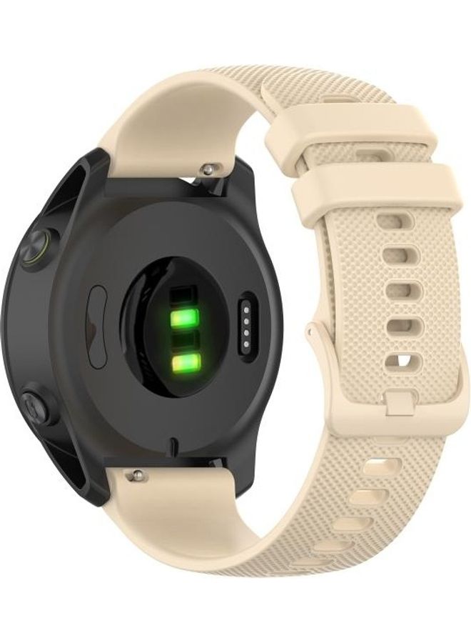 BGM Quick Release Grid Texture Replacement Band With Utility Knife For Garmin Forerunner 745 Beige - Image 3