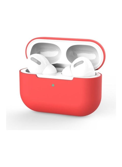 Silicone Wireless Earphone Protective Case Cover without Buckle For AirPods Pro 3 Red