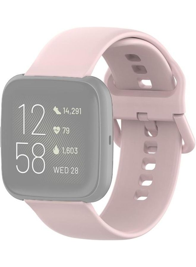 BGM 23mm Color Buckle Silicone Wrist Strap Watch Band For Fitbit Versa 2 / Versa / Versa Lite / Blaze Pink - Image 1