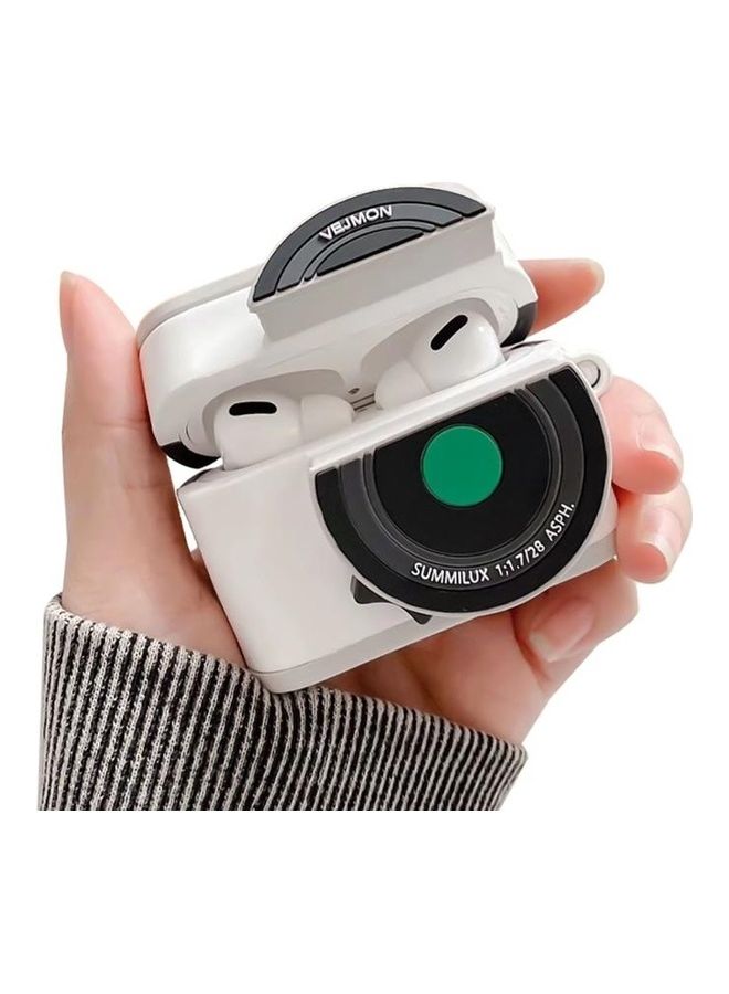 BGM - Polaroid Camera Style Bluetooth Headphone Protective Case For Apple AirPods Pro White - Image 1
