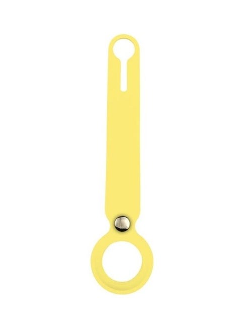 Shockproof Anti-Scratch Silicone Soft Case with Hanging Strap For Apple AirTag Yellow