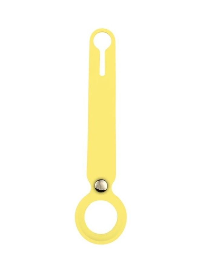 BGM - Shockproof Anti-Scratch Silicone Soft Case with Hanging Strap For Apple AirTag Yellow - Image 1