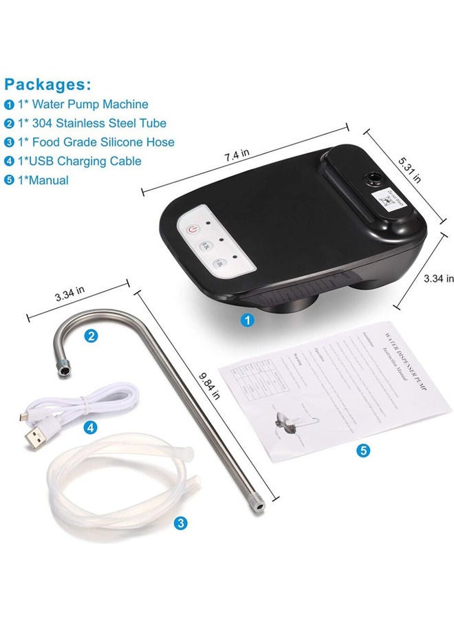 Toshionics Rechargeable Electric Drinking Water Dispenser Pump White/Black 7.4x5.31x3.34inch  - Image 2