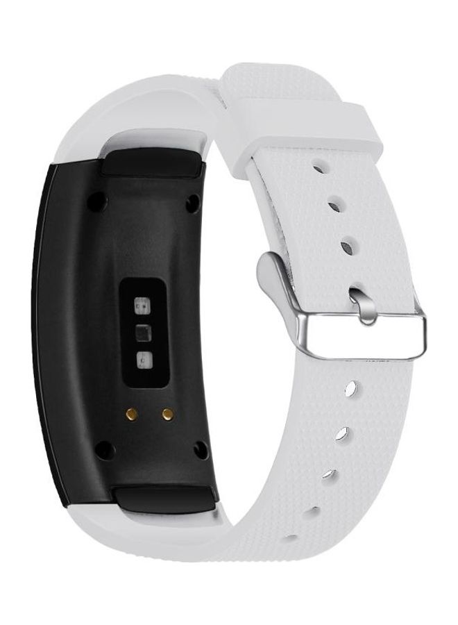 BGM 3D Textured Silicone TPU Strap For Samsung Galaxy Gear Fit2 White  - Image 2