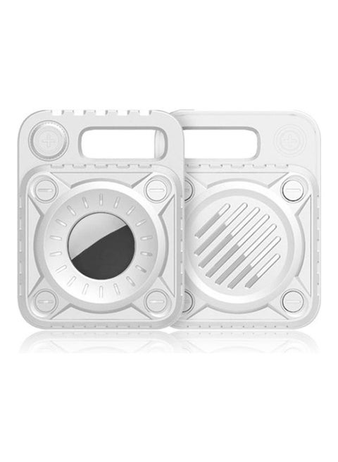 Punk Armor Anti-Scratch Shockproof TPU Protective Cover Case with Keychain Hook Loop for Apple AirTag White