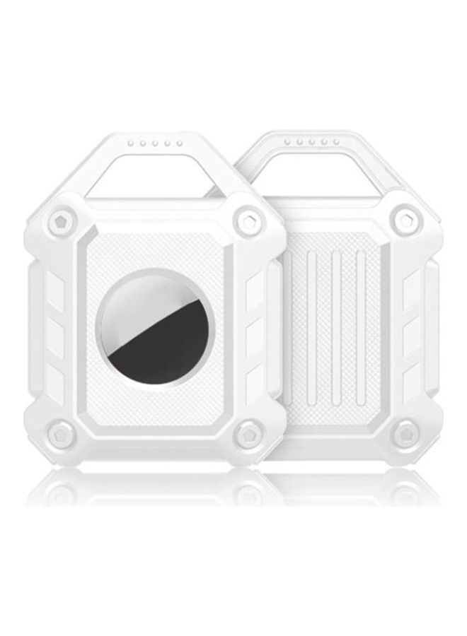 BGM - Armor Anti-Scratch Shockproof TPU Protective Cover Case with Keychain Hook Loop for Apple AirTag White - Image 1
