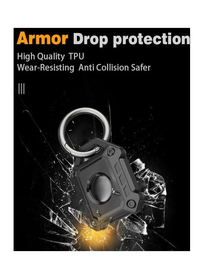 BGM - Armor Anti-Scratch Shockproof TPU Protective Cover Case with Keychain Hook Loop for Apple AirTag White - Image 1