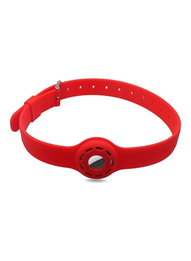 BGM - Pet Collar Anti-Scratch Shockproof Silicone Protective Cover Case for Apple AirTag Red - Image 1