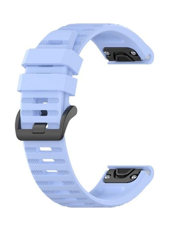 BGM 22mm Quick Release Official Texture Wrist Strap Watchband with Metal Button For Garmin Fenix 6 Blue - Image 3