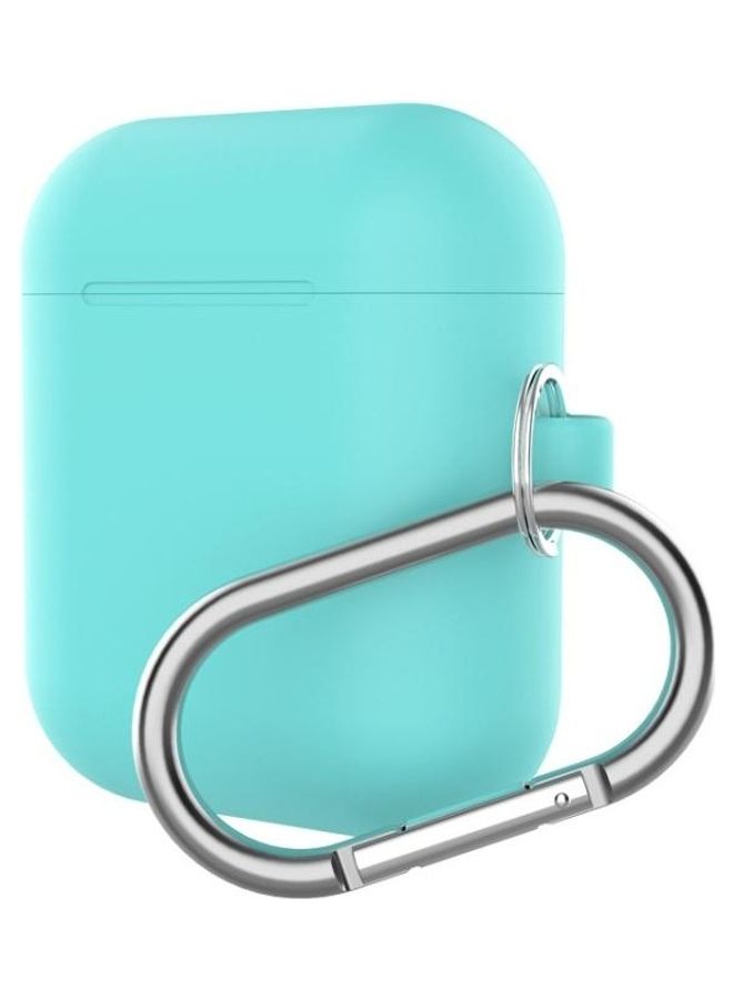 BGM Thicken Split Anti-fall Silicone Case with Carabiner for Apple AirPods Green
