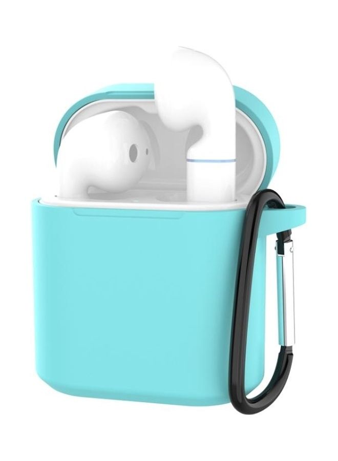 BGM Silicone Charging Box Protective Case with Carabiner for Huawei Honor FlyPods and FreeBuds2 Green