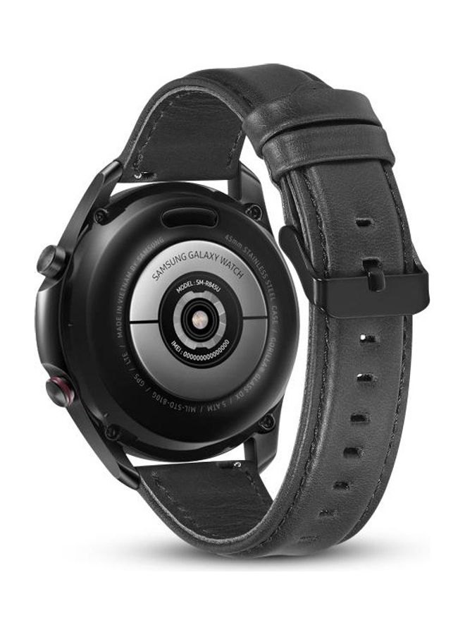 BGM Flat Texture Leather Replacement Strap For Samsung Galaxy Watch 3 41mm Black - Image 2