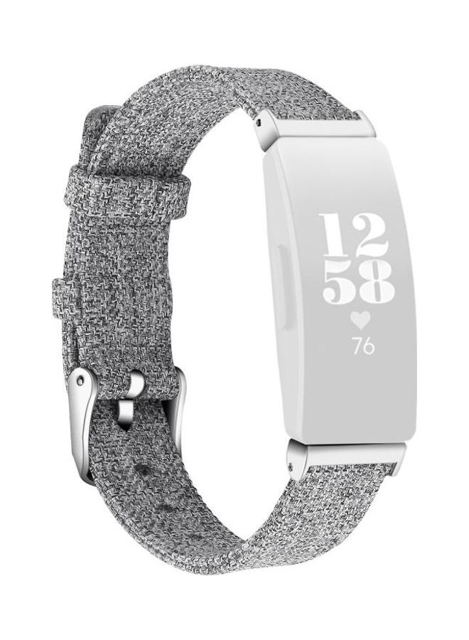 BGM Replacement Nylon Canvas Strap Band For Fitbit Inspire HR Grey - Image 1