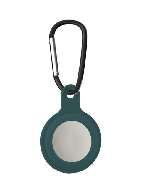 Shockproof Anti-Scratch Silicone Soft Case with Keychain Ring For Apple AirTag Dark Green
