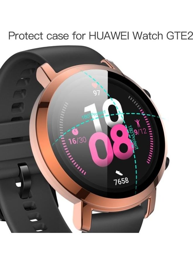 BGM 2 In 1  Tempered Glass Screen Protector For Huawei Watch GT2 42mm Rose Gold - Image 4
