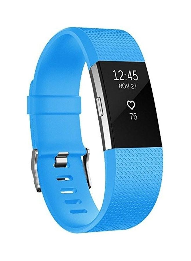 BGM Square Pattern Adjustable Sport Wrist Strap For Fitbit Charge 2 Sky Blue