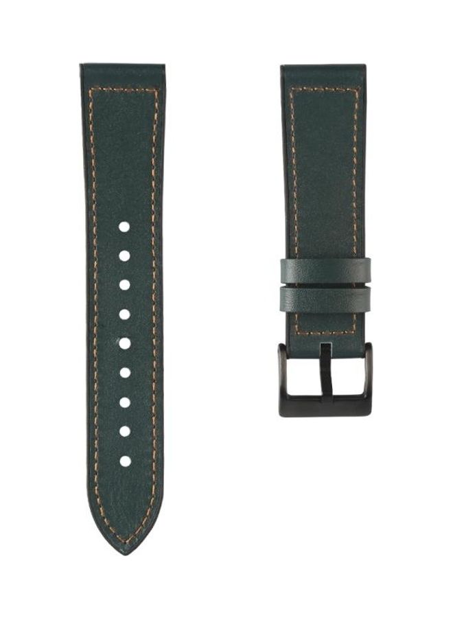 BGM Replacement Strap Watchband For Samsung Galaxy Watch 3 45mm TPU + Leather Green - Image 1