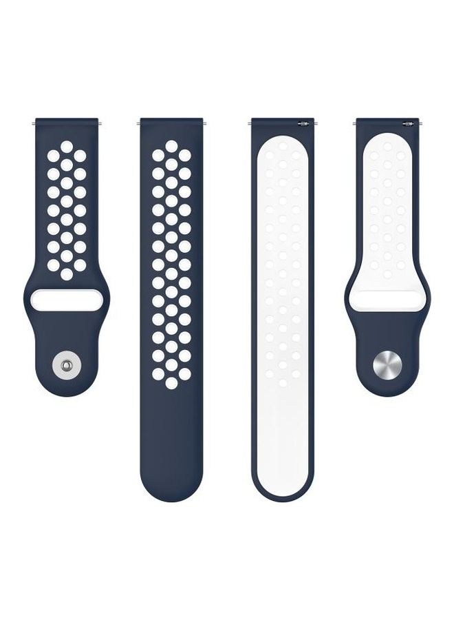 BGM Two Colour Silicone Replacement Strap Watchband For Huawei Watch 3 / 3 Pro 22mm Blue  - Image 2