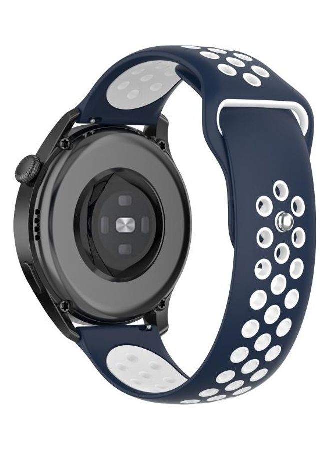 BGM Two Colour Silicone Replacement Strap Watchband For Huawei Watch 3 / 3 Pro 22mm Blue  - Image 5