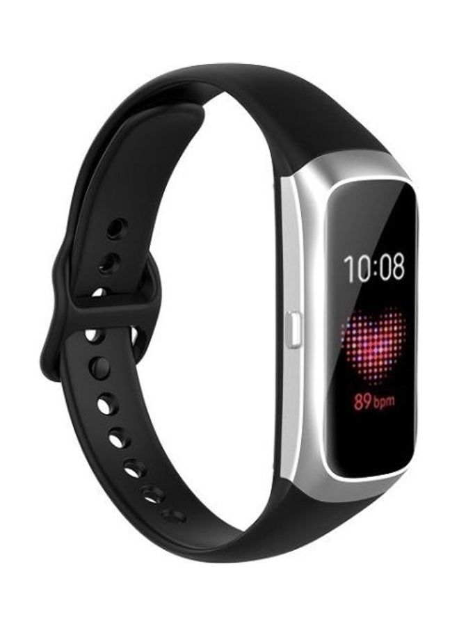BGM Silicone Steel Shrapnel Replacement Strap Watchband For Samsung Galaxy Fit SM-R370 Black - Image 3