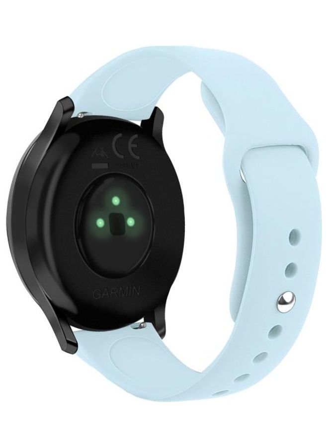 BGM Solid Colour Reverse Buckle Silicone Strap Band For Garmin Vivoactive 3/HR Blue - Image 1