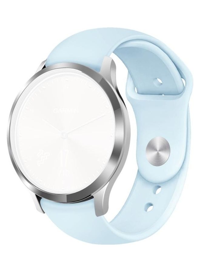 BGM Solid Colour Reverse Buckle Silicone Strap Band For Garmin Vivoactive 3/HR Blue - Image 2