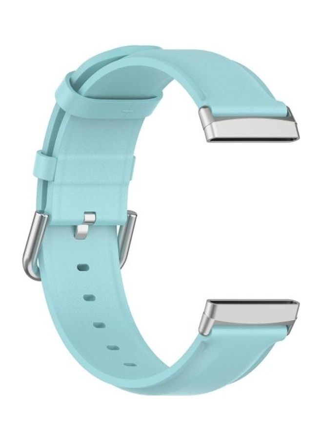 BGM Replacement Round Tail Leather Strap Band For Fitbit Versa 3/Sense Blue - Image 3