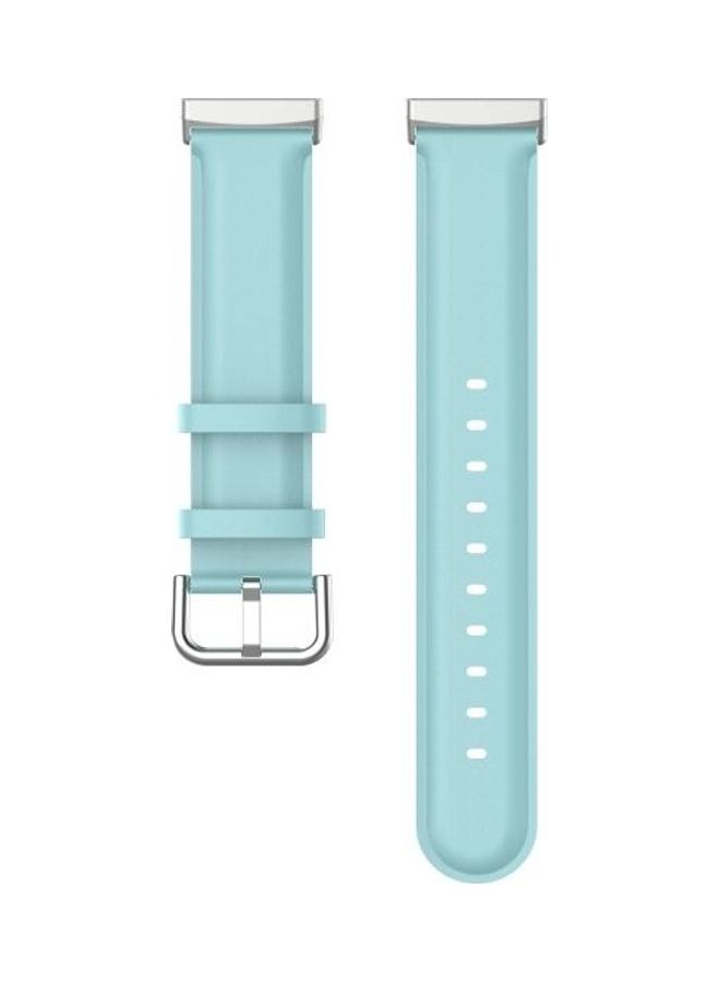 BGM Replacement Round Tail Leather Strap Band For Fitbit Versa 3/Sense Blue - Image 5