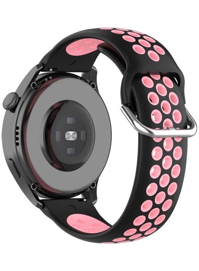 BGM Two-Colour Silicone Replacement Strap Watchband For Huawei Watch 3/3 Pro 22mm Black - Image 5