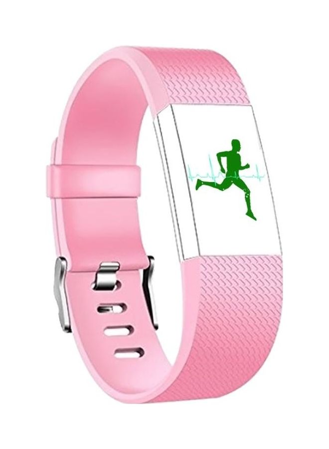 BGM Square Pattern Adjustable Sport Wrist Strap For Fitbit Charge 2 Pink - Image 1