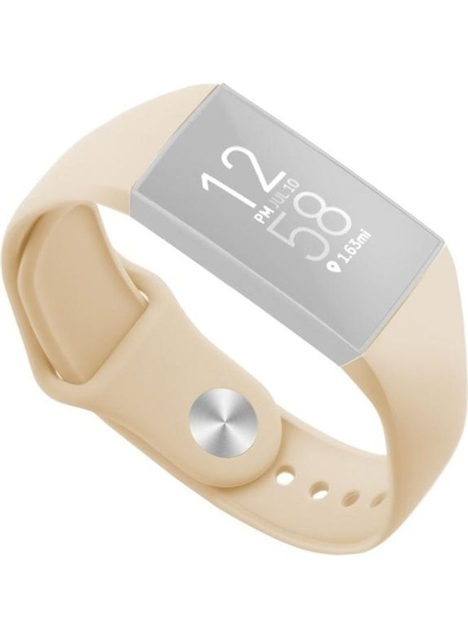 BGM Replacement  Silicone Strap For Fitbit Charge 3 22mm Beige - Image 1